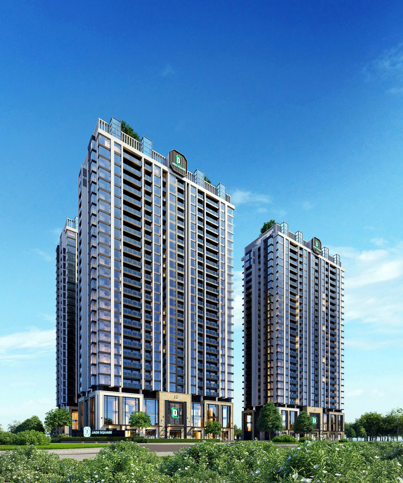 Phối cảnh 3 tòa căn hộ dự án Jade Square - Cuộc sống hiện đại sang trọng với lối kiến trúc độc đáo